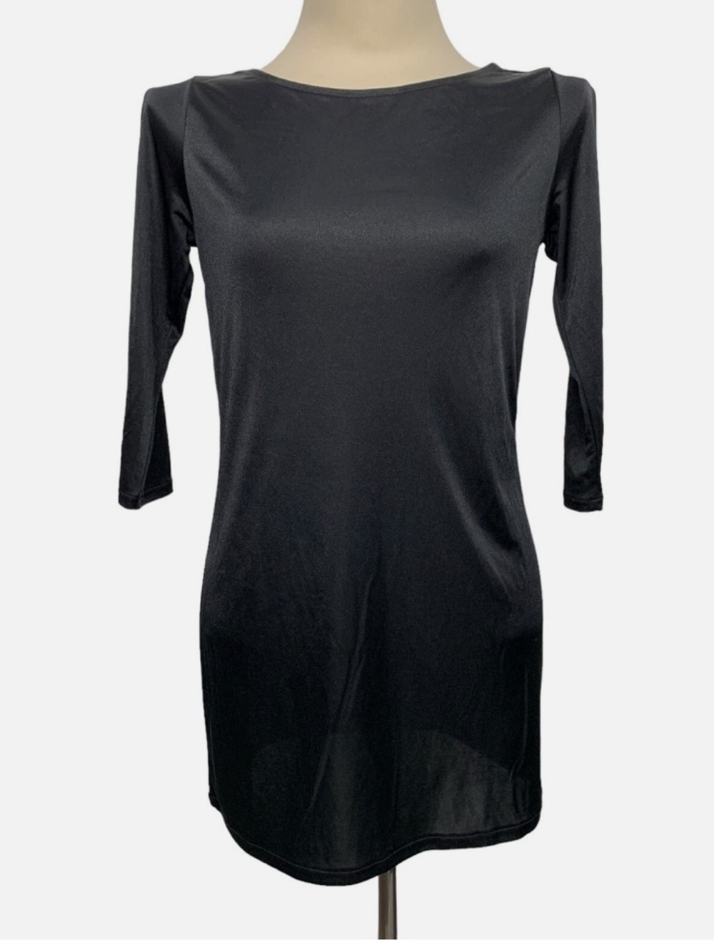 Armani Exchange Black Long Sleeve Scoop Neck Dress